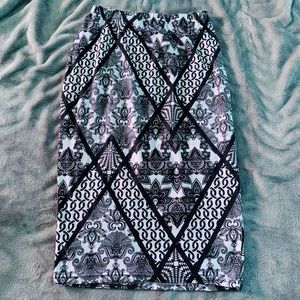 Black designed bodycon pencil skirt